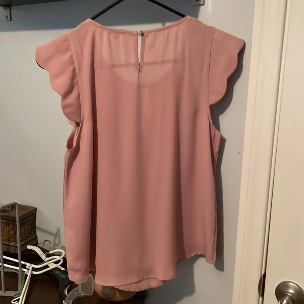 Pink Ruffle Sleeve Top - Picture 2 of 3
